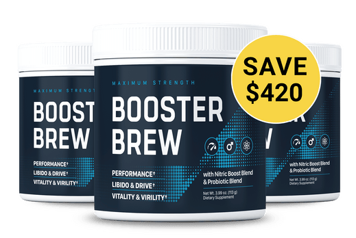 Booster Brew powder formula for male vitality and energy support